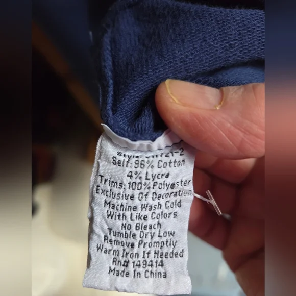 Johnny Was LA Women's Navy Blue Floral Embroidered Sweatshirt Size XL - Picture 6 of 7